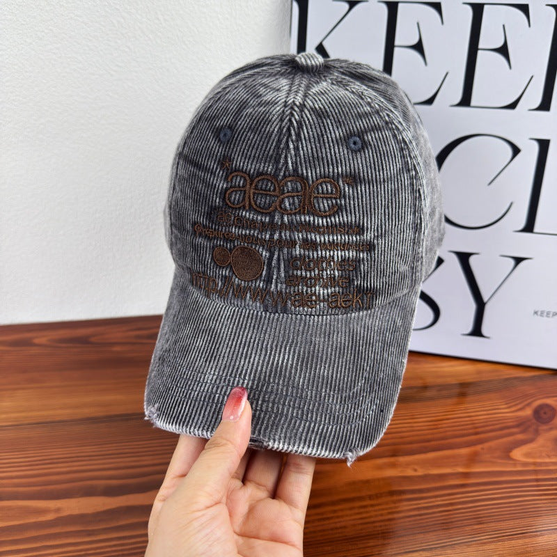 Women's Distressed Corduroy Baseball Cap Stornfield
