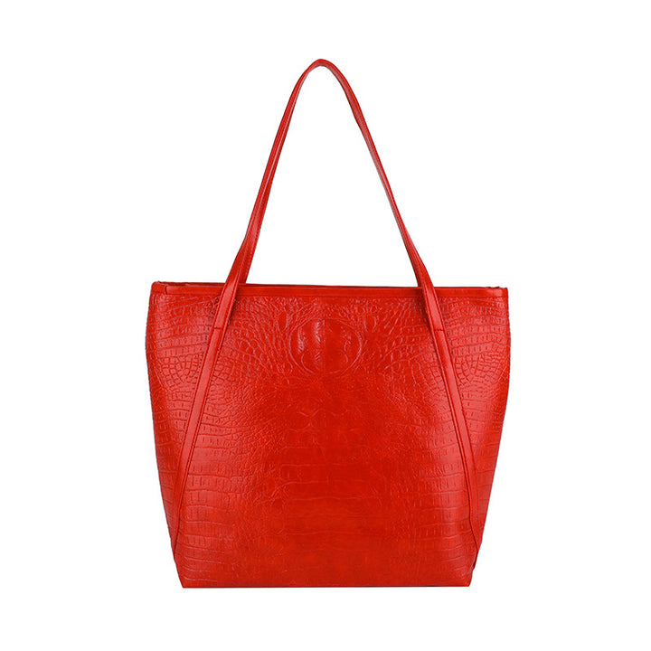 Crocodile-Embossed Leather Tote Bag Stornfield