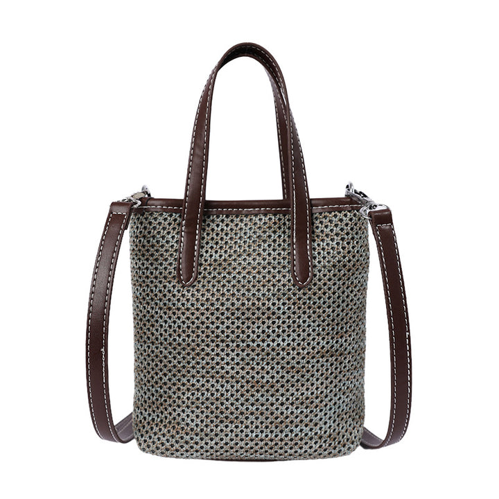 Woven Beach Handbag with Decorative Charm
