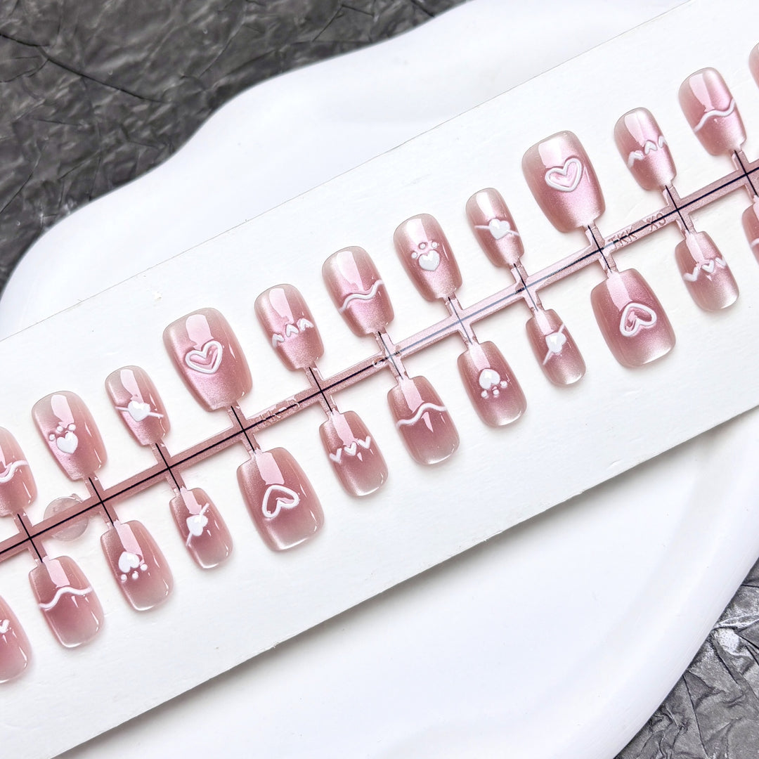 Customizable Heart and Paw Print Press-On Nails
