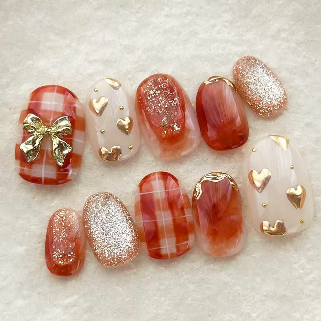 Stylish Festive Press-On Nail Set