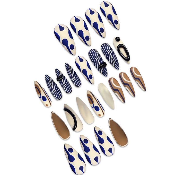 Artistic Abstract Pattern Press-On Nail Extensions Stornfield