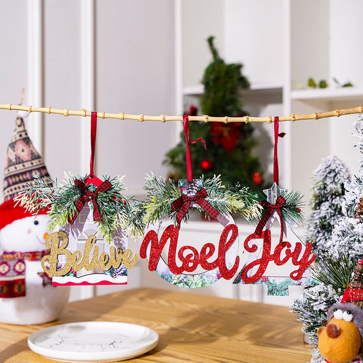 Decorative wooden sign with Christmas message Stornfield