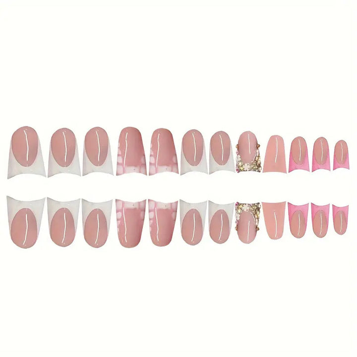 Glamorous 3D Crystal-Accented Press-On Nail Set Stornfield
