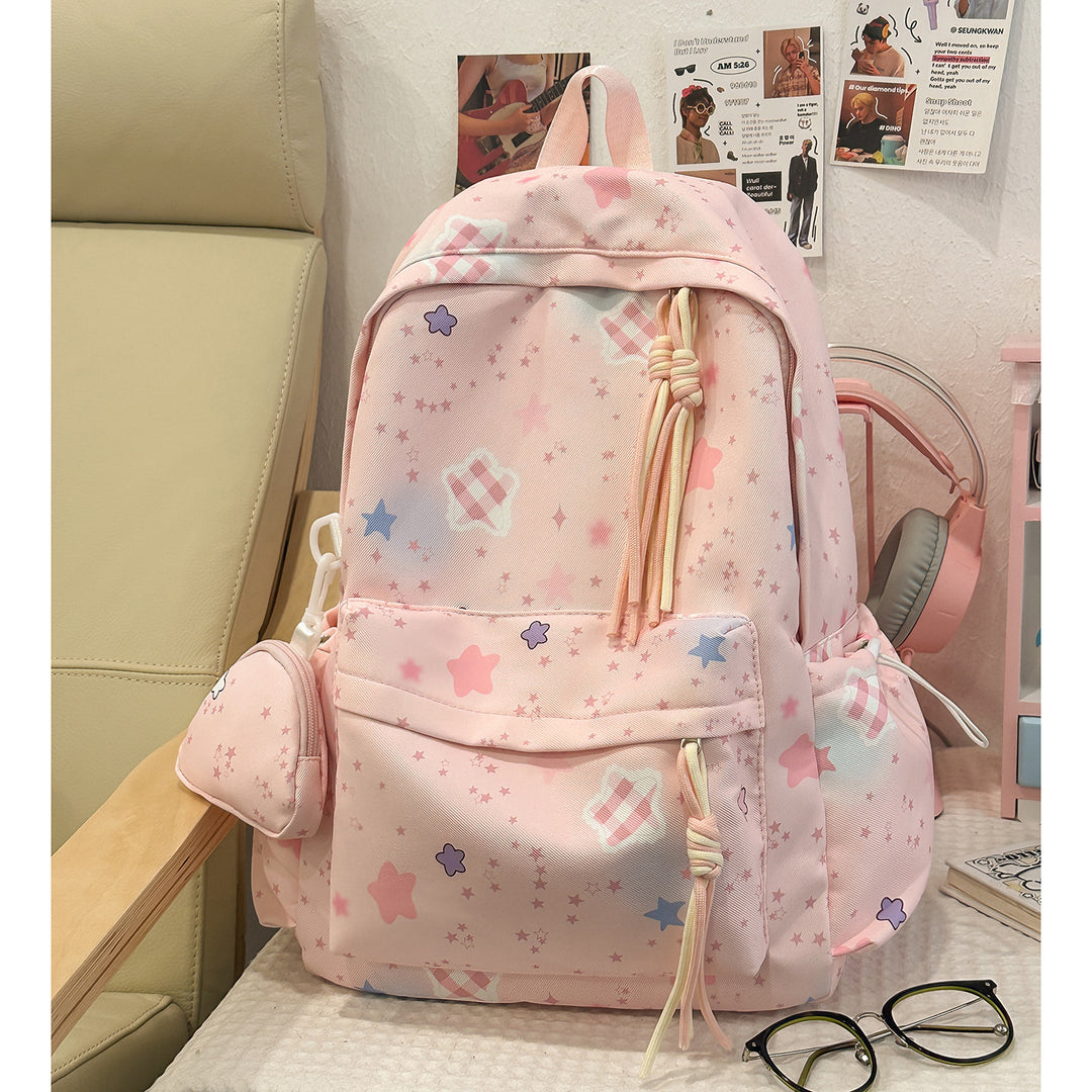 Cartoon-Embellished Casual Backpack Stornfield