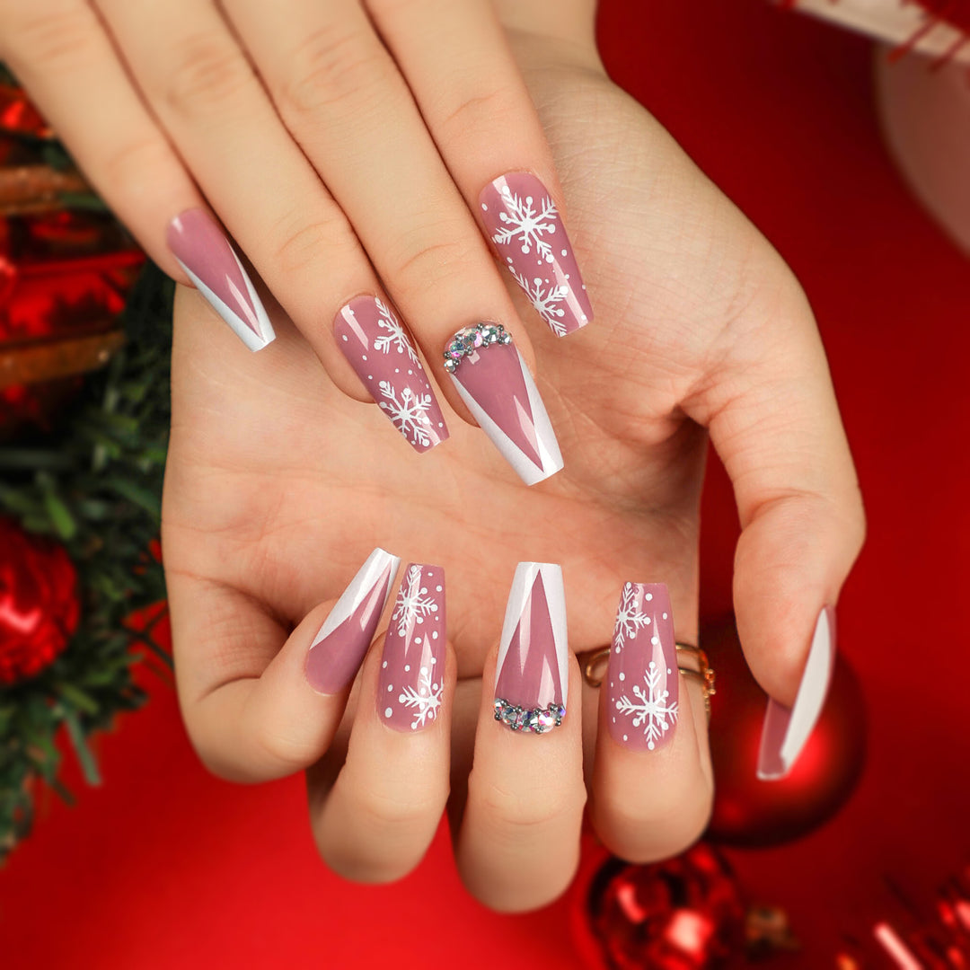 Artful Nail Extensions with Glitter and Rhinestone Embellishments Stornfield