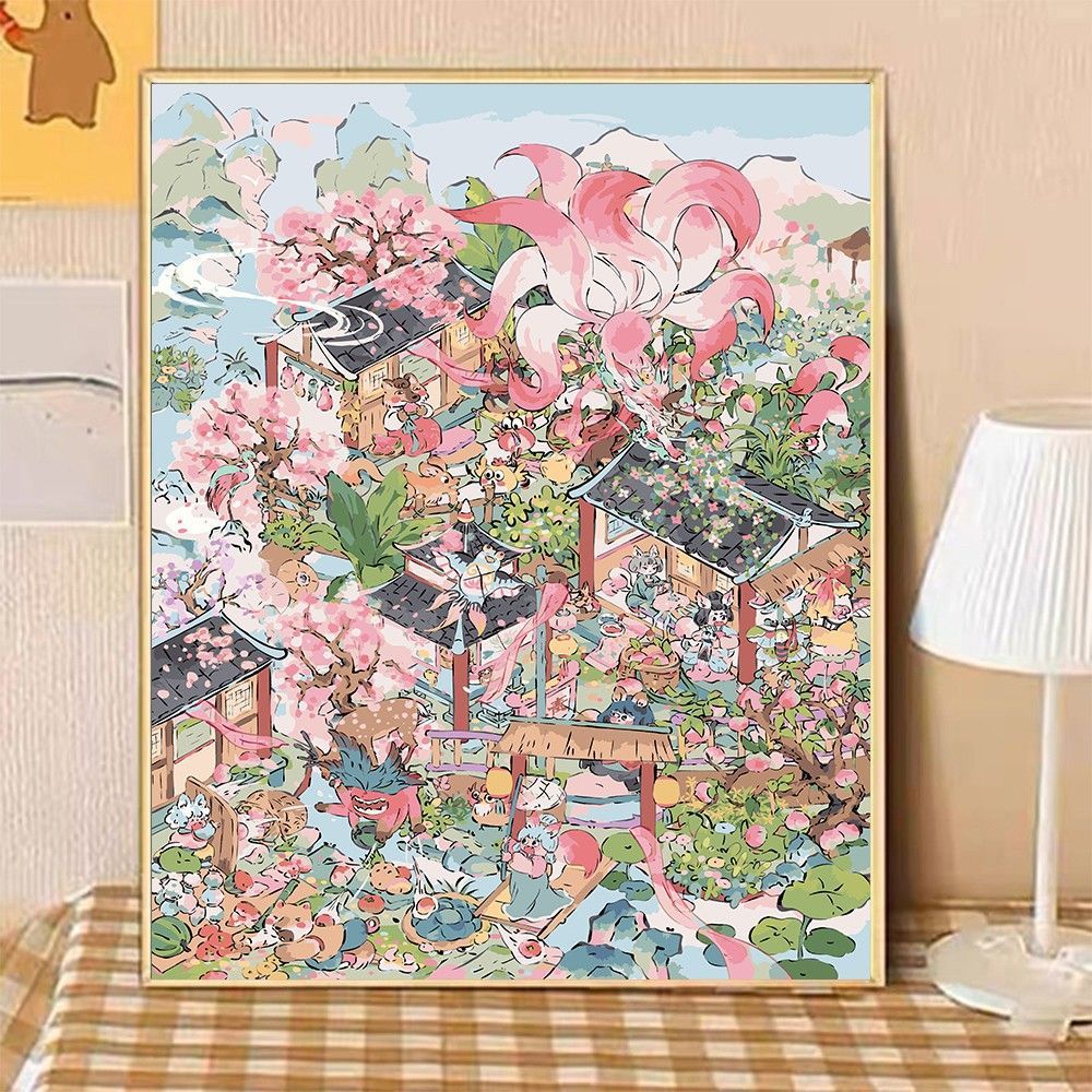 Whimsical Garden Scene Canvas Art Stornfield