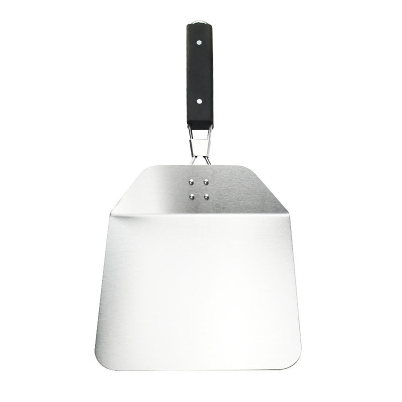 heavy-duty square-edge stainless steel pizza shovel with folding riveted handle Stornfield