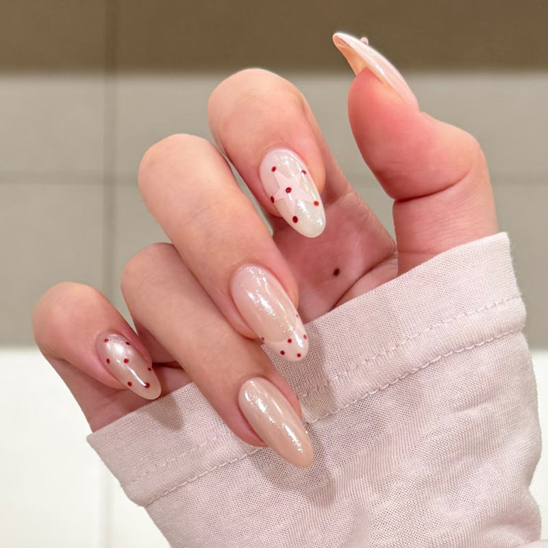 Artistic Press-On Nail Set with Cherry Blossom Design Stornfield