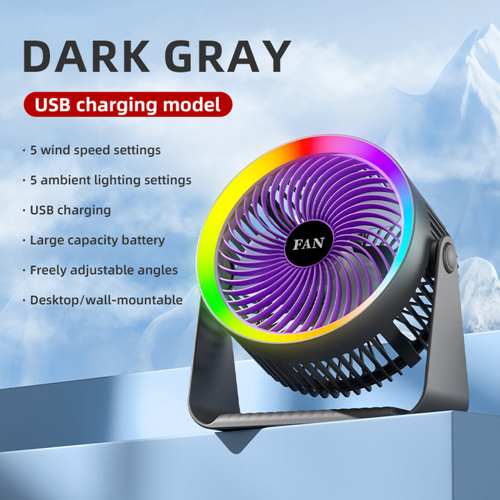 Unisex USB Rechargeable Multifunctional Desk Fan Stornfield