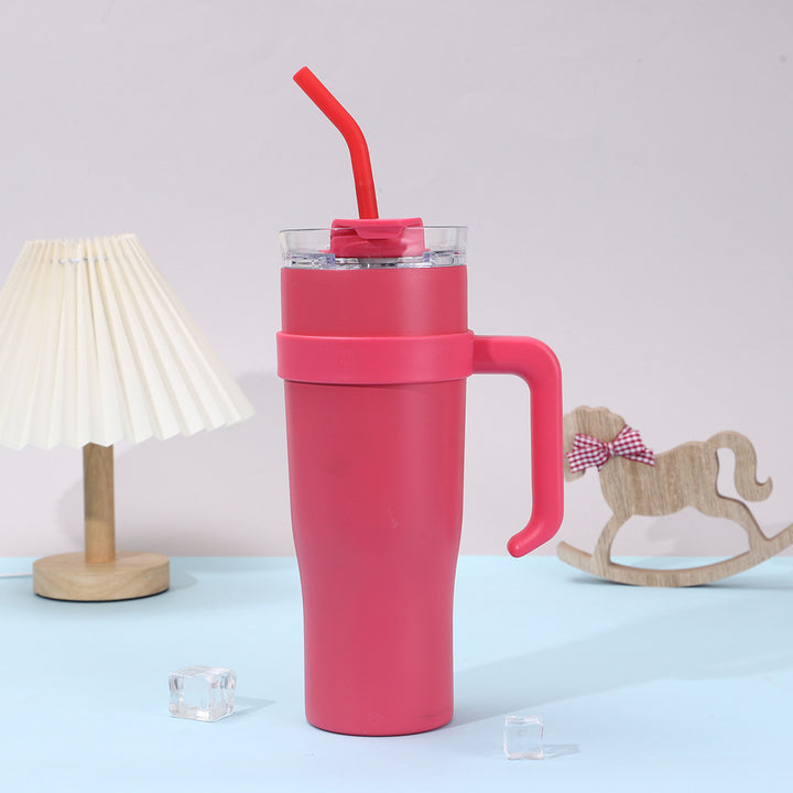 Women Insulated Mug with Plastic Handle and Integrated Straw Stornfield
