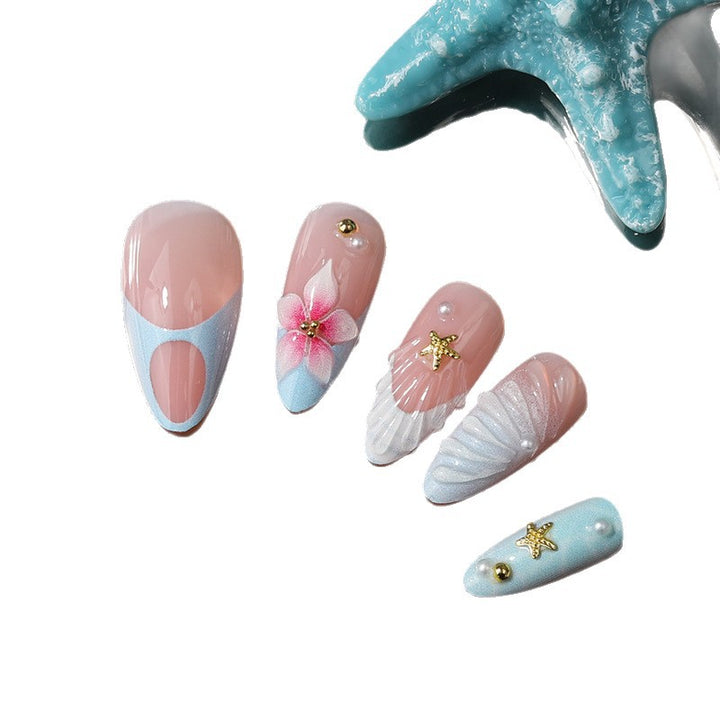 Artistic Sea-Inspired Press-On Nail Set Stornfield
