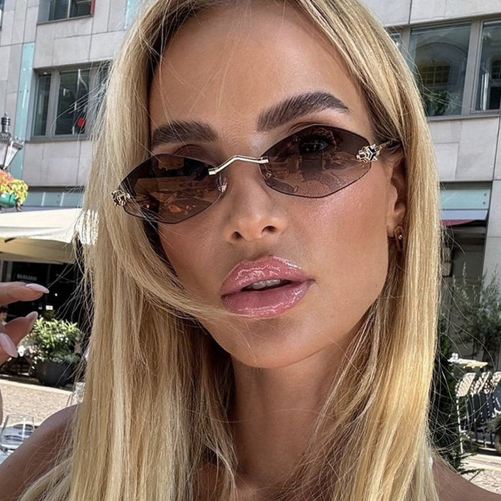 Women's geometric sunglasses with double metal frame and protective lenses Stornfield
