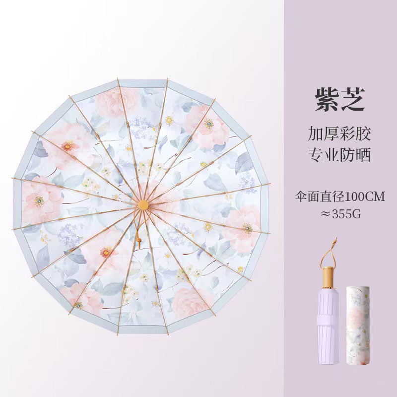 Women Foldable Umbrella with Floral Pattern Stornfield