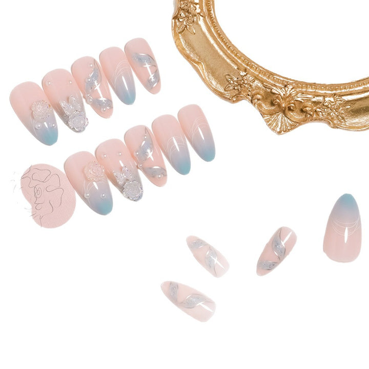 Premium 3D Floral Design Press-On Nails Stornfield