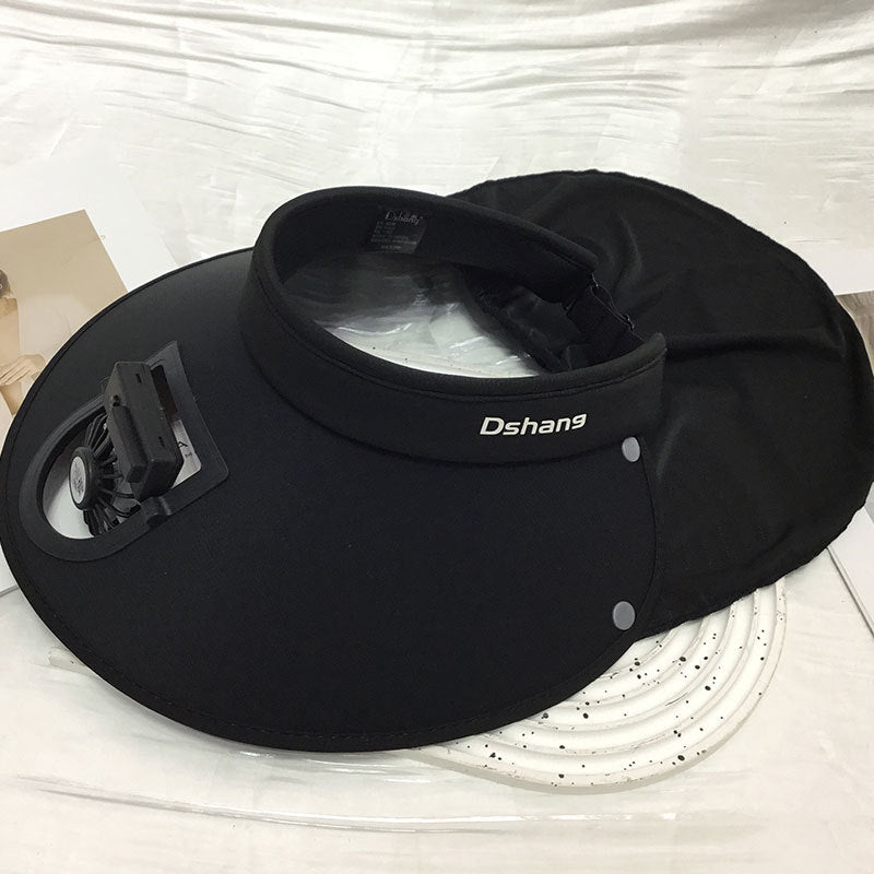 Large UV Protection Sun Visor with Removable Mini Fan and Folding Neck Protection Stornfield