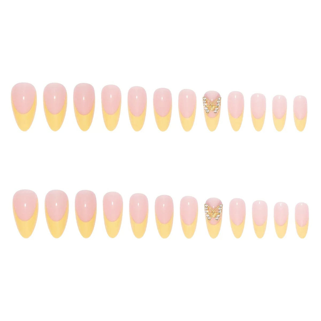 Nail set with luxurious 3D butterfly and glitter embellishments Stornfield