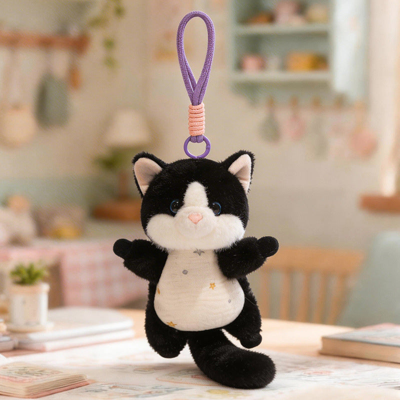 Plush Woodland Puppy Bag Charm with Elastic Loop and Soft Fabric Bodysuit Stornfield