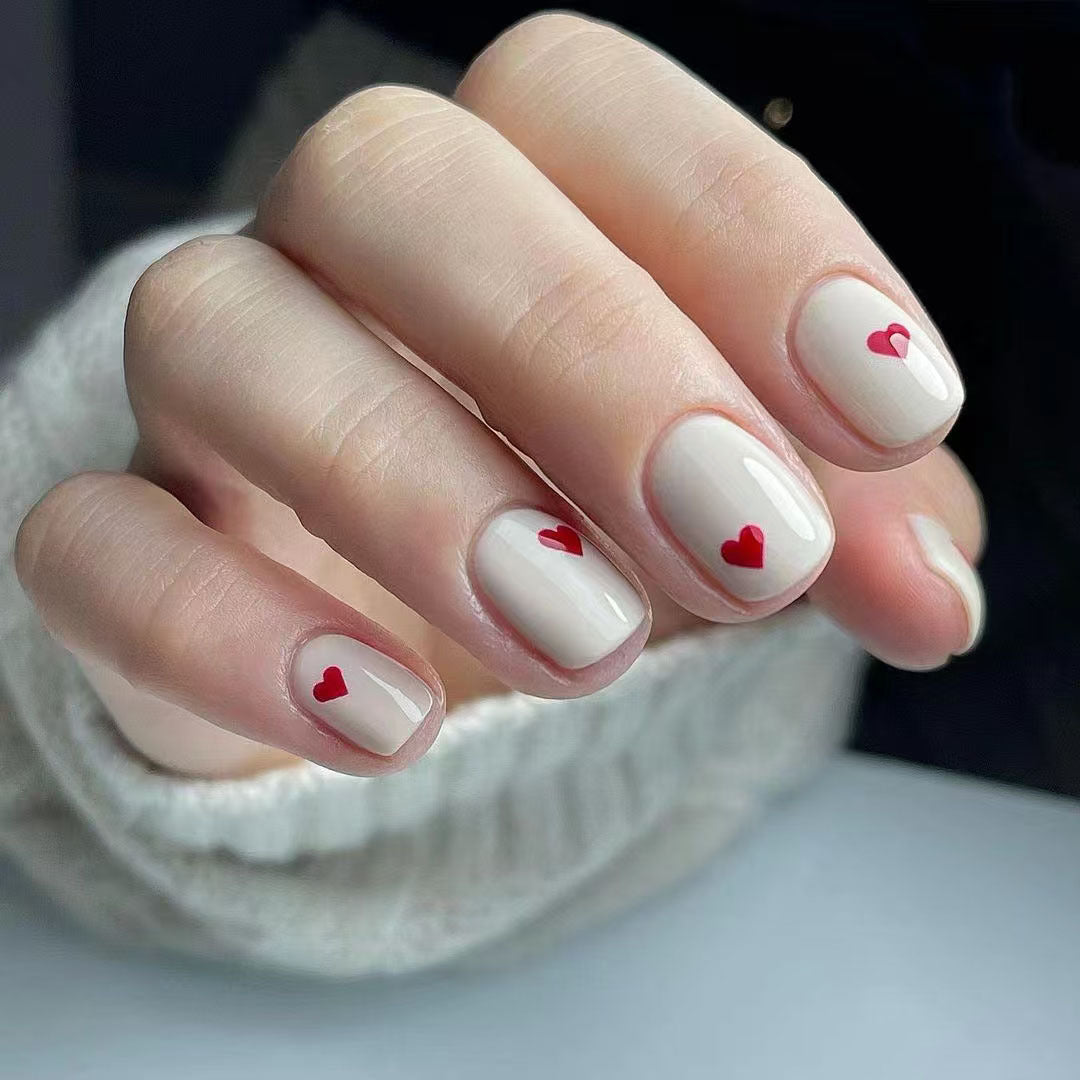 Heart Accented Nail Art