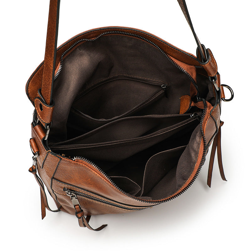 Versatile Leather Crossbody Handbag