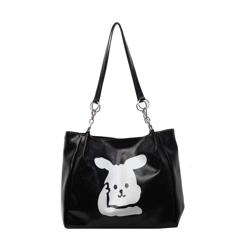 Cute Bear Print Faux Leather Hobo Bag