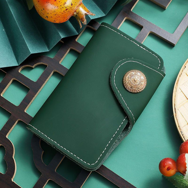 Luxury Leather Snap Closure Card Holder Stornfield