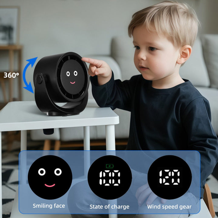 Ladies Portable 360-Degree Table Fan with Smart Display Stornfield