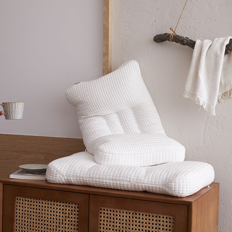 Ergonomic seat and backrest set for floor seating comfort made of quilted cotton surface