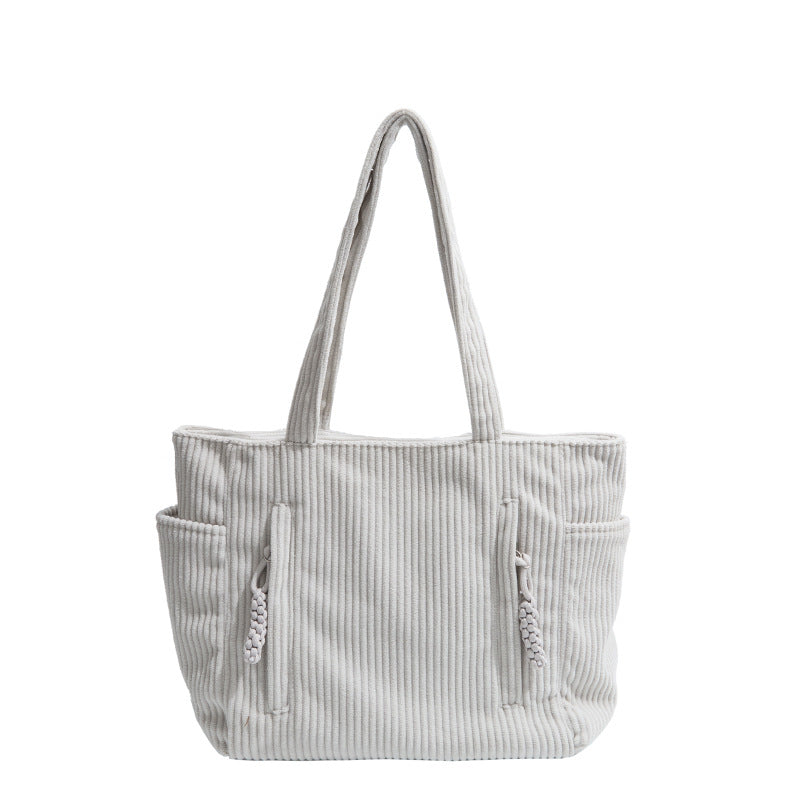 Corduroy Multi-Pocket Tote Bag Stornfield