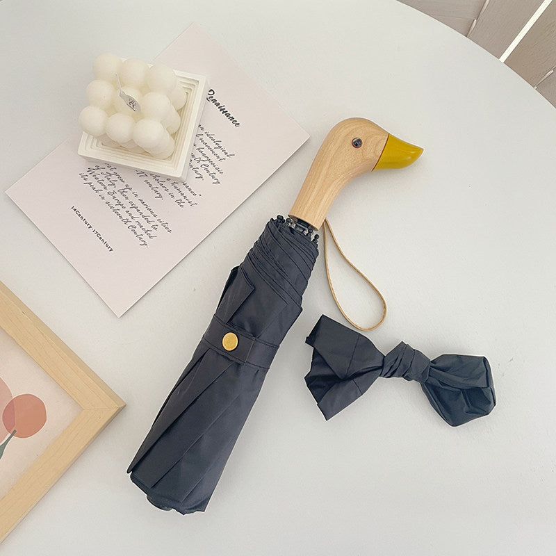 Women's Folding Umbrella with Unique Duck Handle Stornfield
