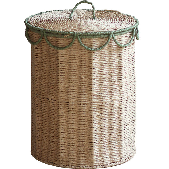Rustic laundry basket with lid Stornfield