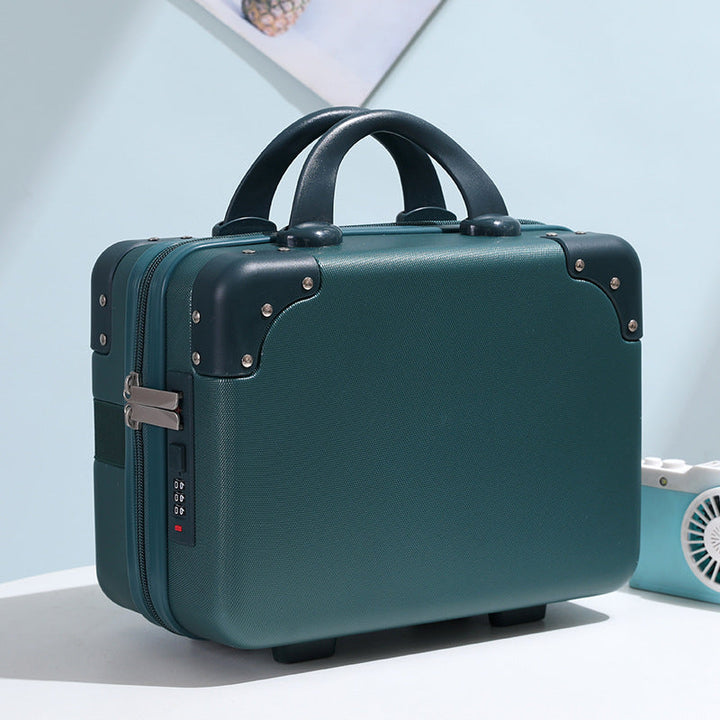 hard-shell vanity carry cosmetic case with reinforced corners and combination lock Stornfield