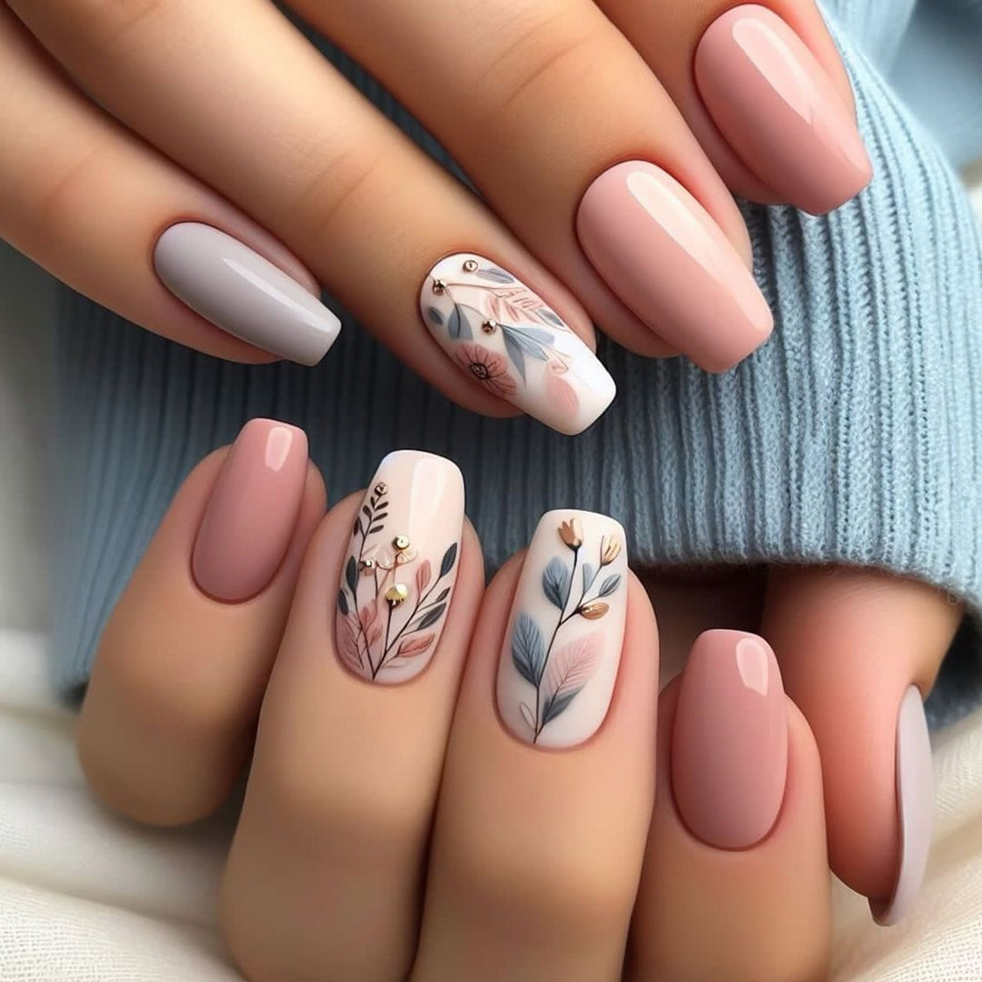 Botanical Floral Press-On Nail Art Stornfield