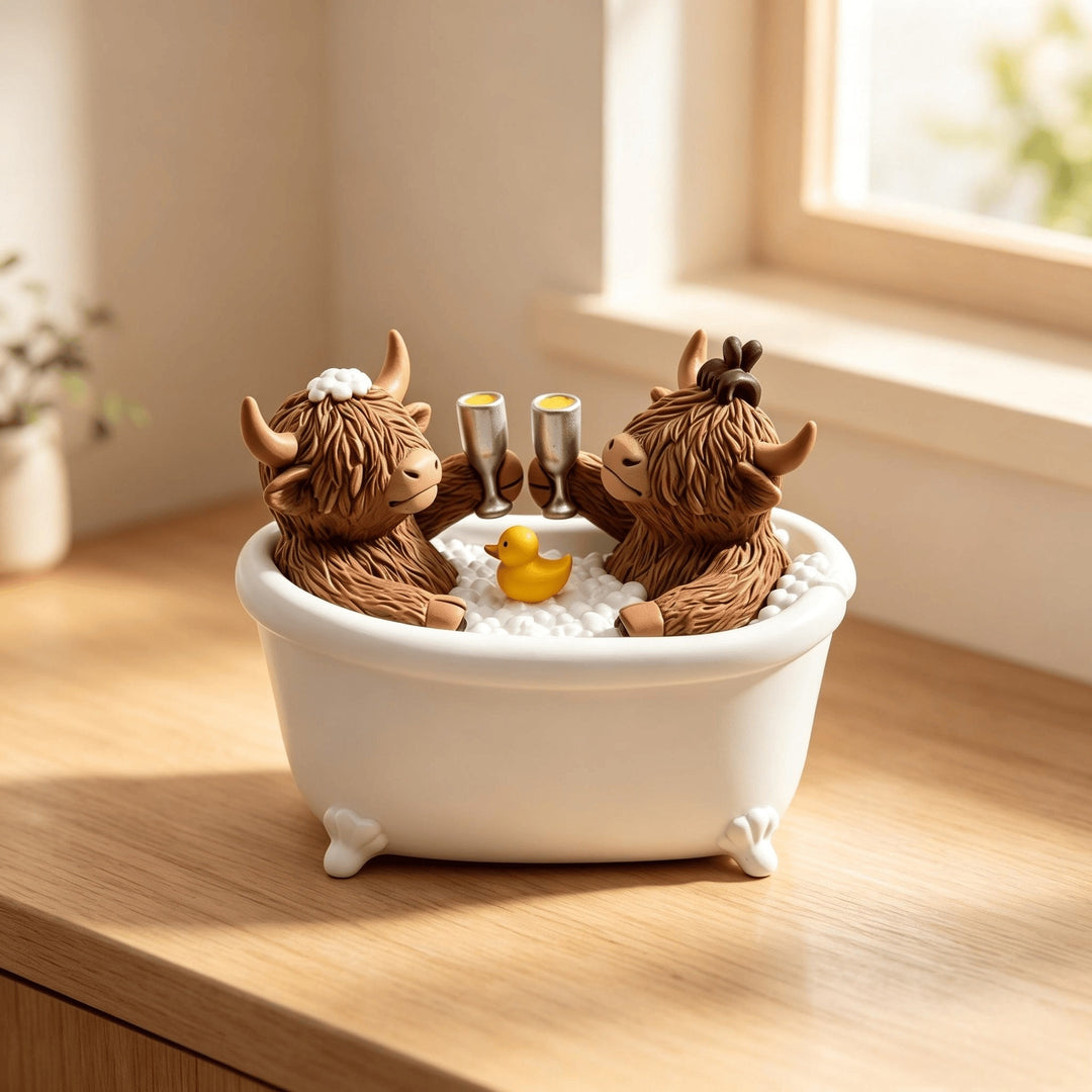 Decoration figure bathing highland cattle Stornfield