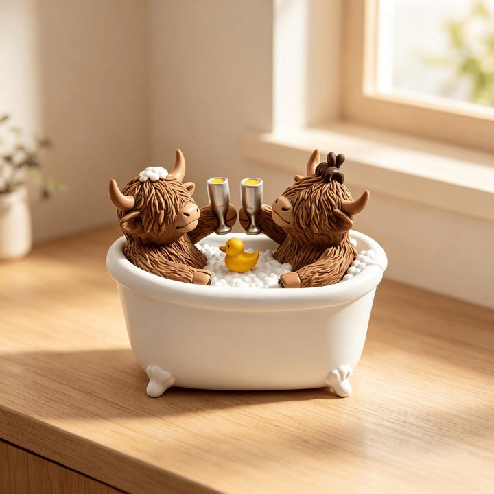 Decoration figure bathing highland cattle Stornfield