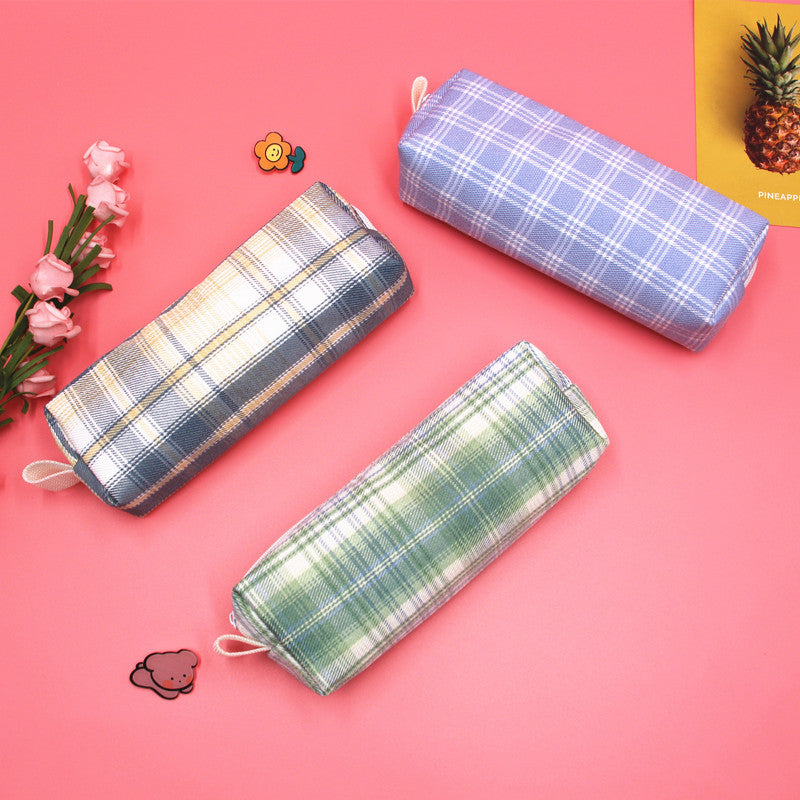 Textured Plaid Pencil Case Stornfield