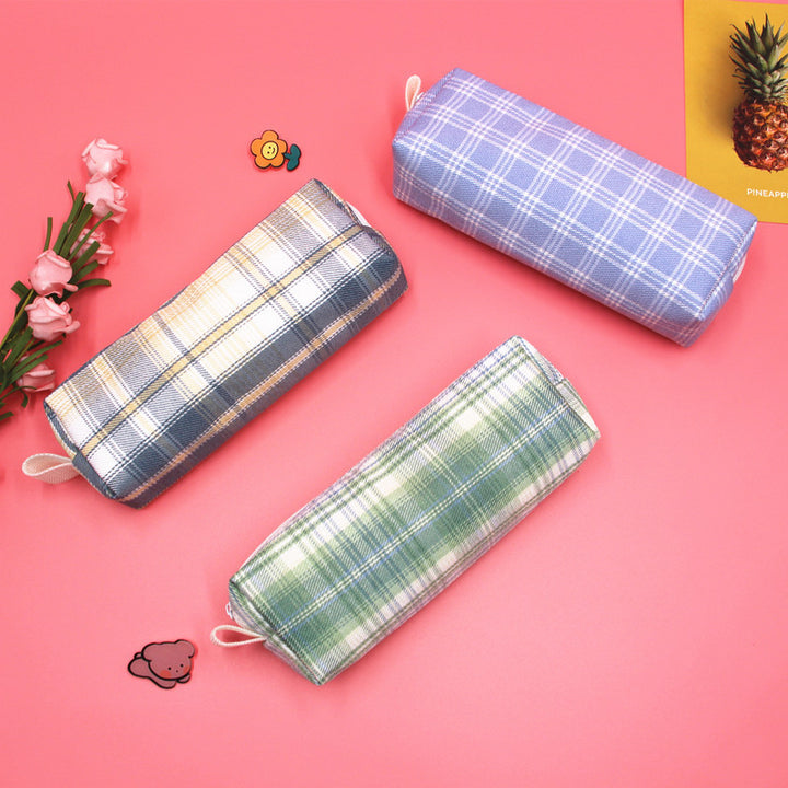Textured Plaid Pencil Case Stornfield