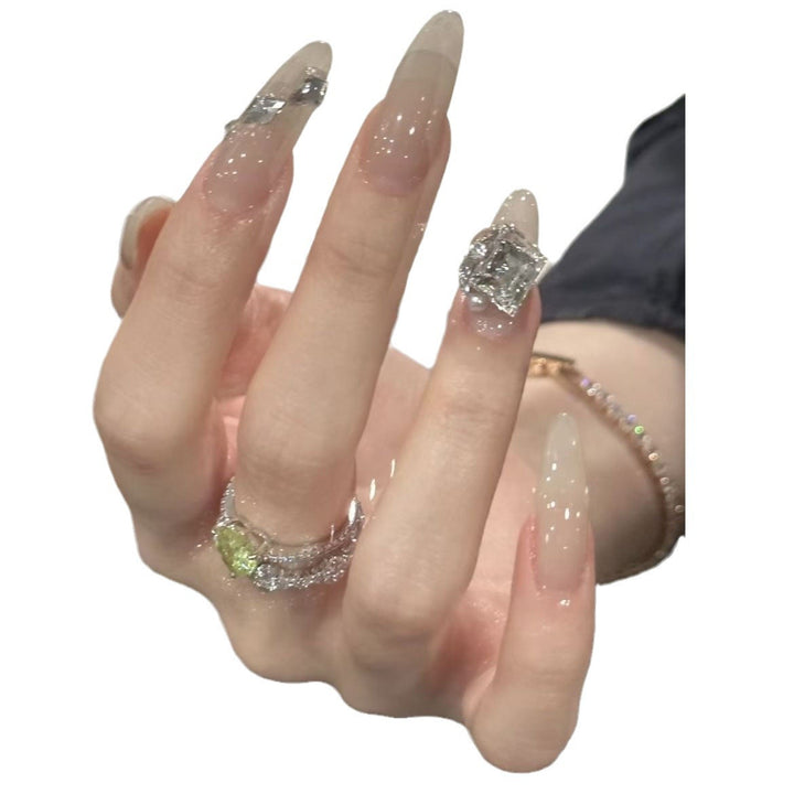 Glamorous Rhinestone-Embellished Press-On Nail Extensions Stornfield