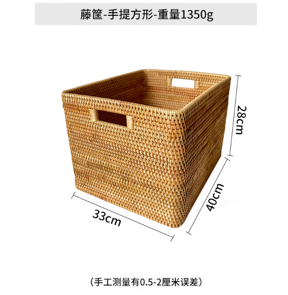 Women rectangular storage basket made of natural material Stornfield