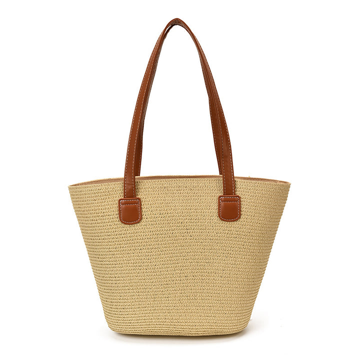 Woven Straw Beach Tote Bag
