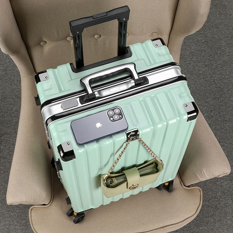 Hard-shell suitcase with double safety lock and sturdy rolling system Stornfield