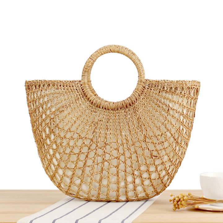 Braided basket bag with stylish round handle Stornfield