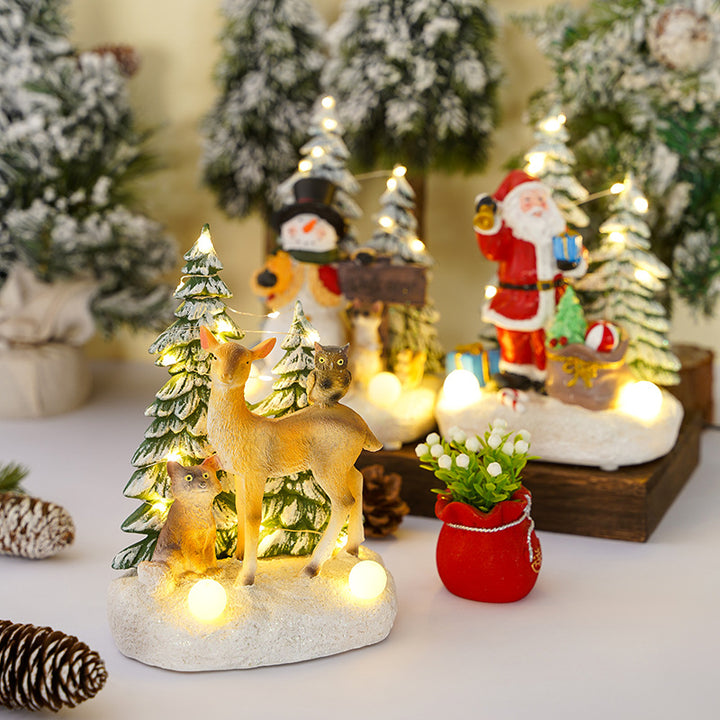 Illuminated Christmas decorative figure with animals Stornfield