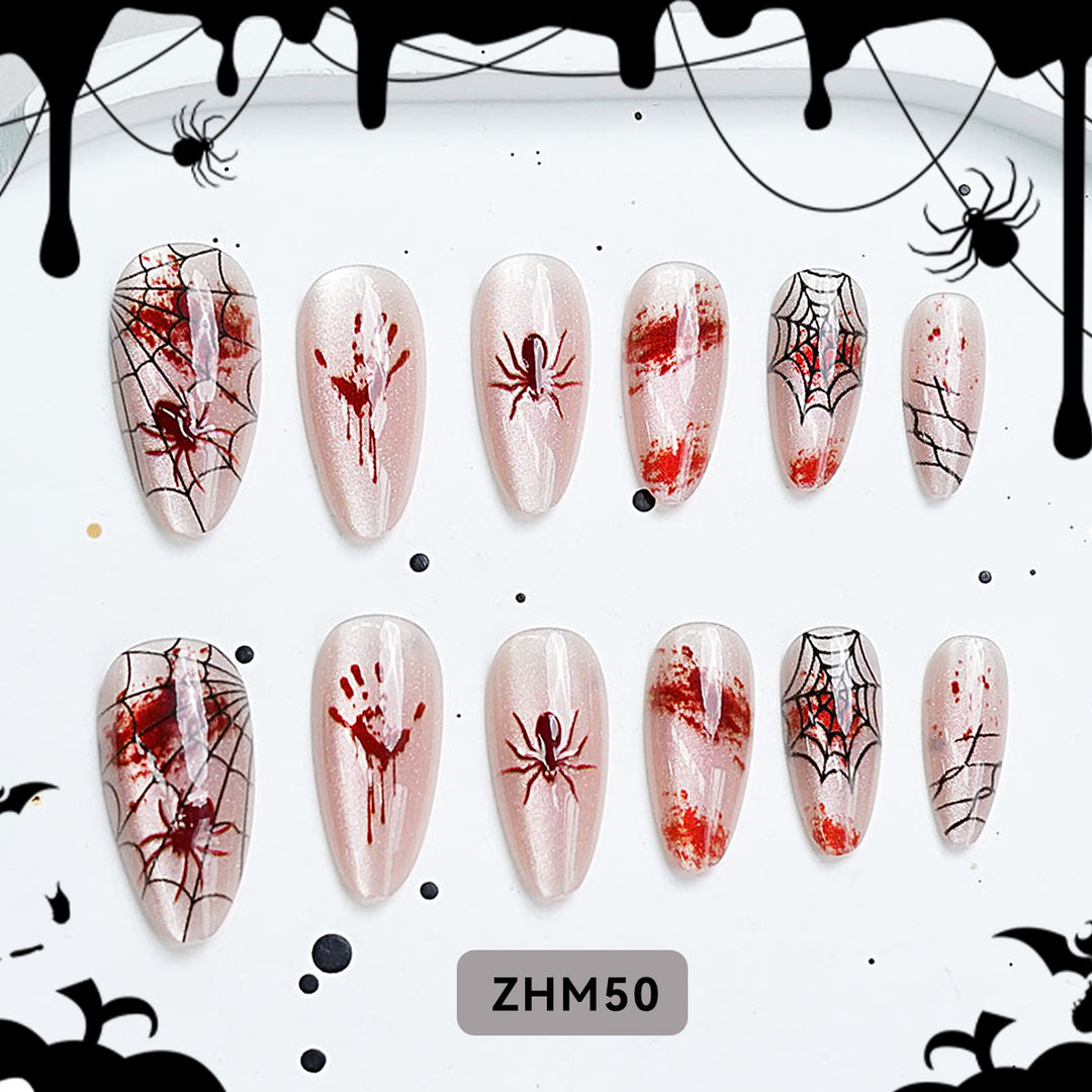 Halloween-Themed Press-On Nail Art Set Stornfield