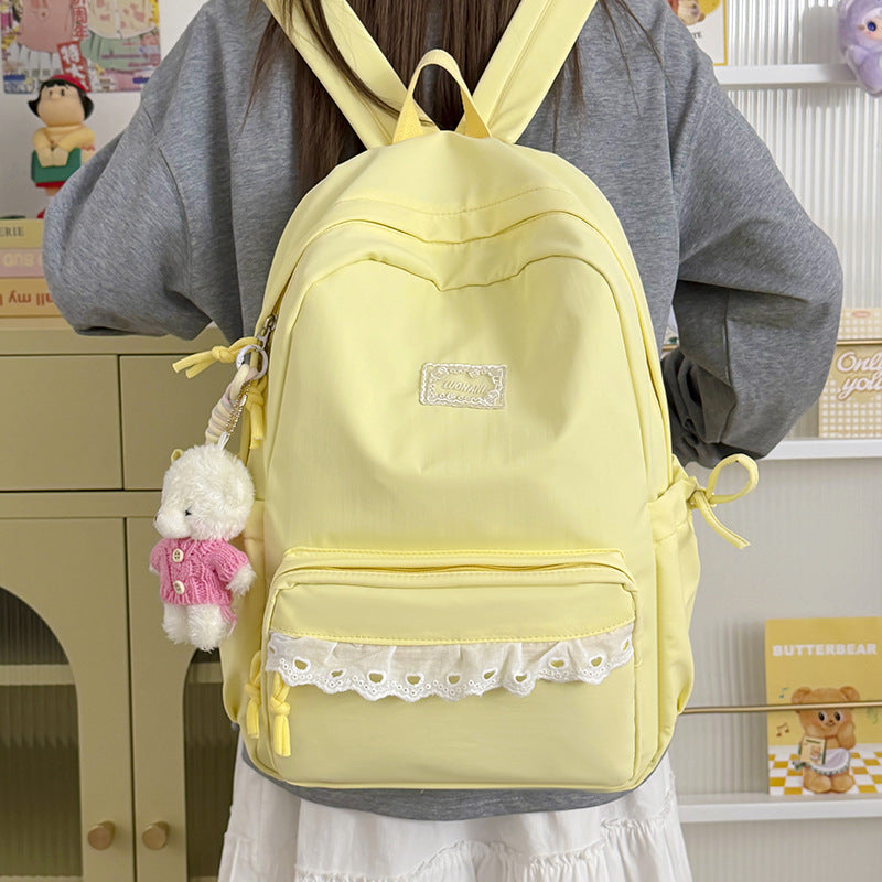 Decorative Lace-Trimmed School Backpack Stornfield