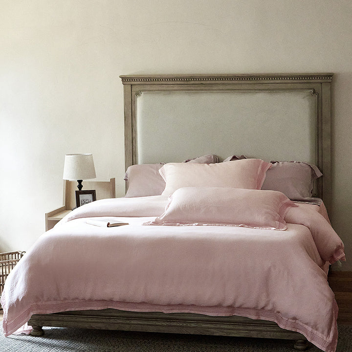 Washed Linen Duvet Cover Set with Pleated Hem