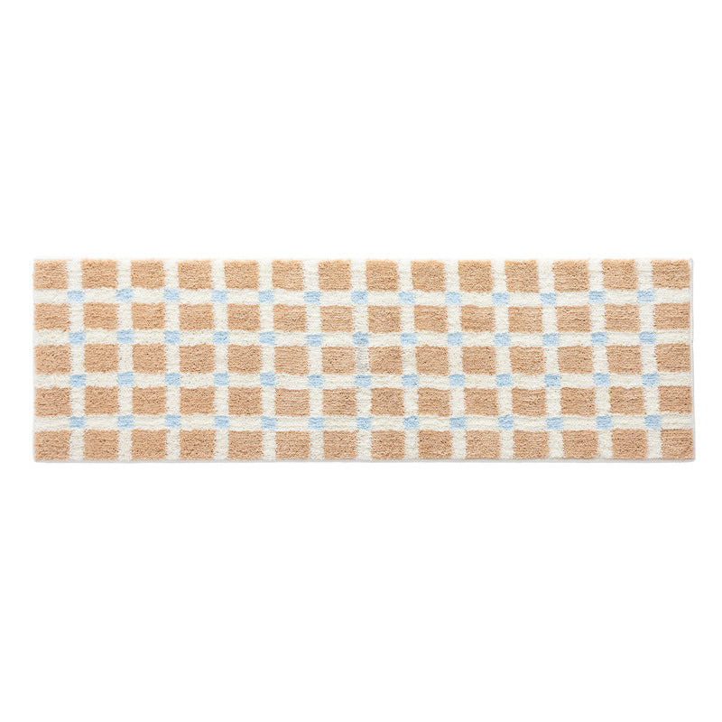Luxurious Soft Checkered Bath Rug Set