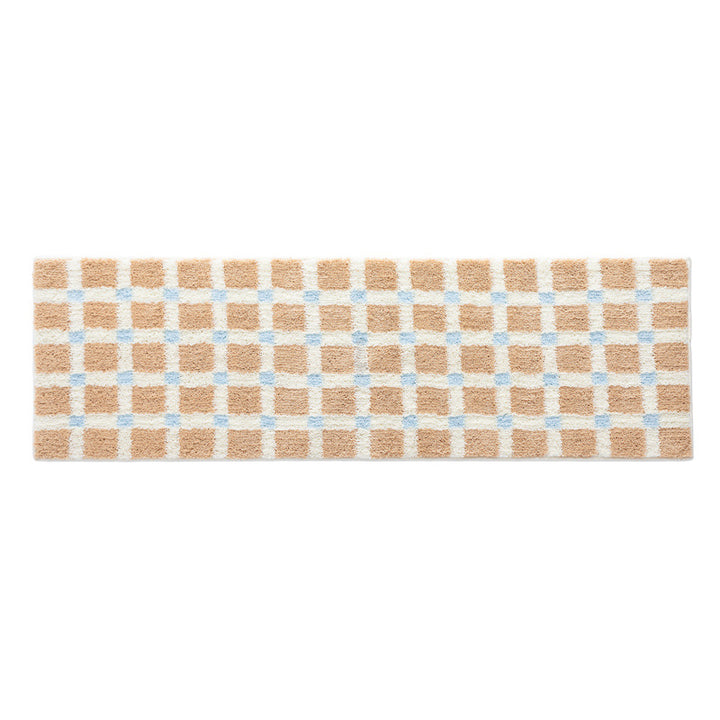 Luxurious Soft Checkered Bath Rug Set