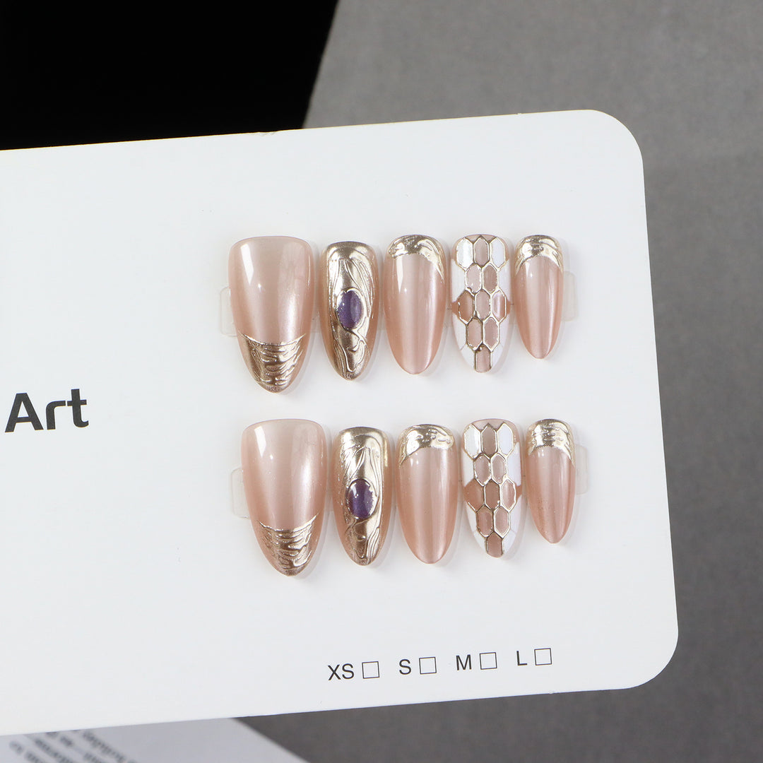 Luxurious Decorative Press-On Nail Set Stornfield