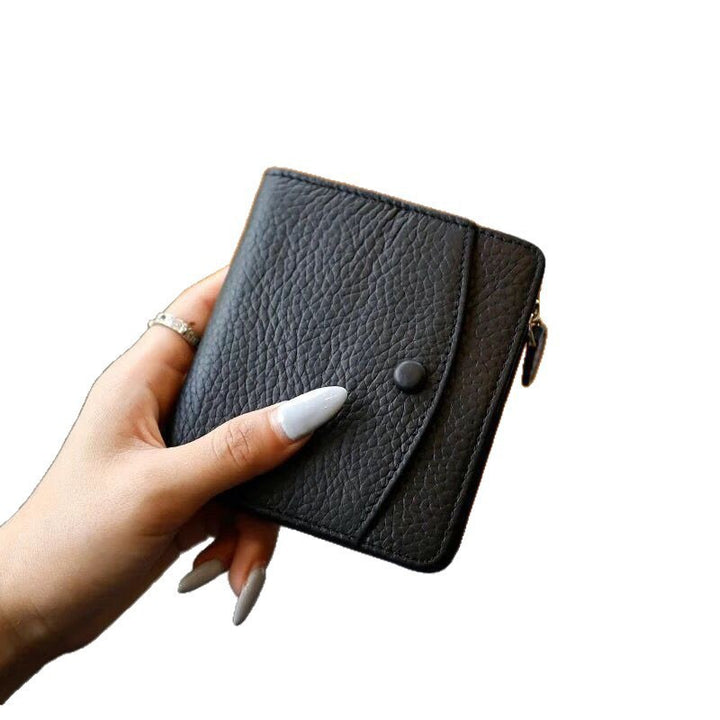Textured Leather Zippered Coin Wallet Stornfield